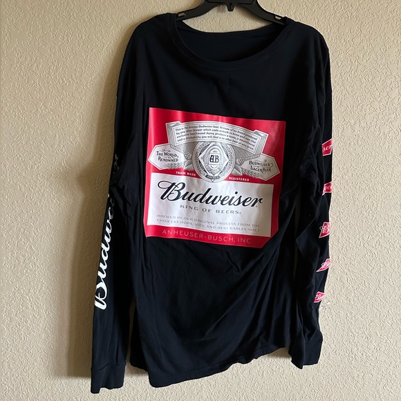 Budweiser men’s black long sleeve shirt size xl - Picture 1 of 3